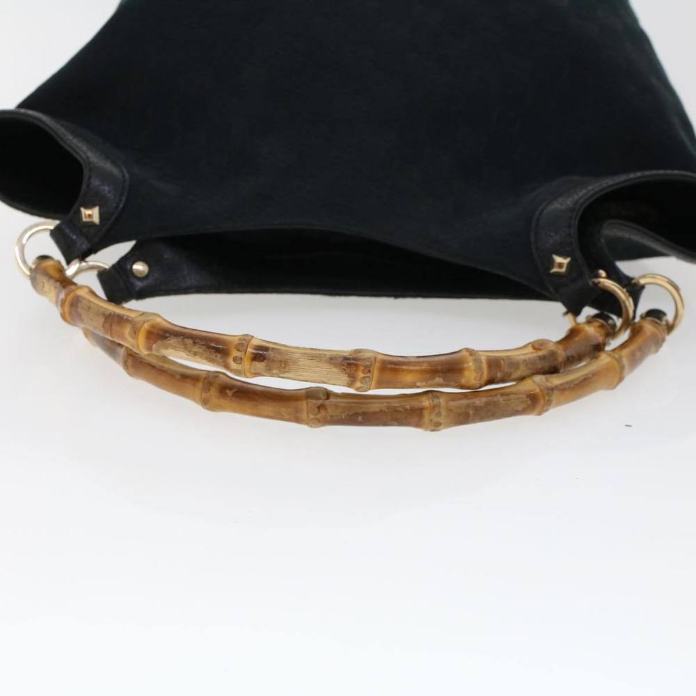 GUCCI GG Canvas Bamboo Hand Bag Black 137394 Auth 43264 - Picture 7 of 16